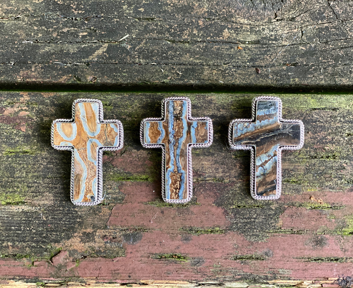 Mammoth Tooth Cross Pin Pendant