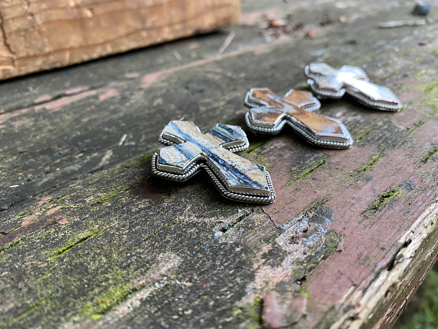 Mammoth Tooth Baroque Cross Pin Pendant