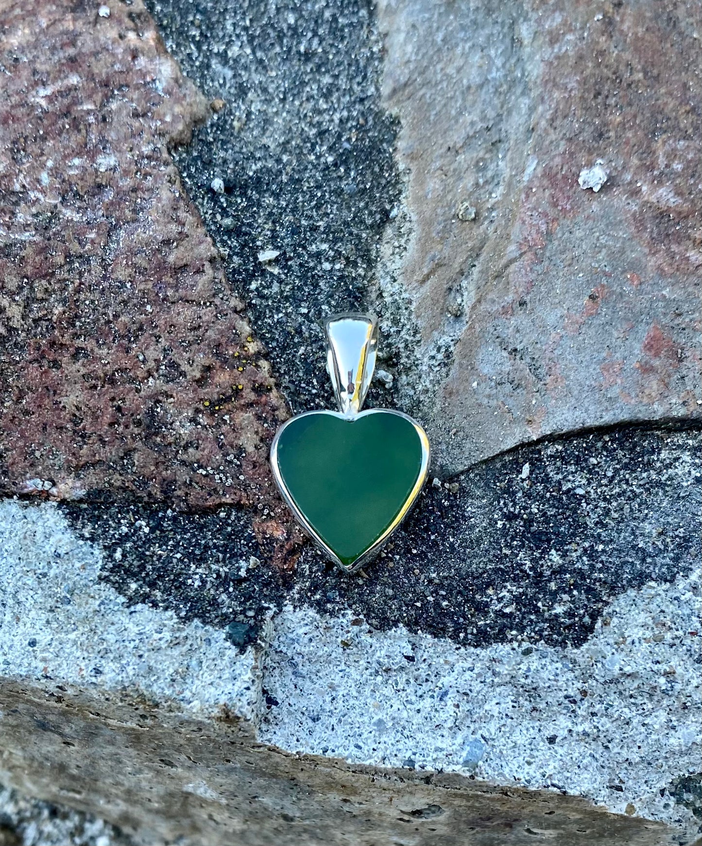 Jade Heart Earrings and Pendant