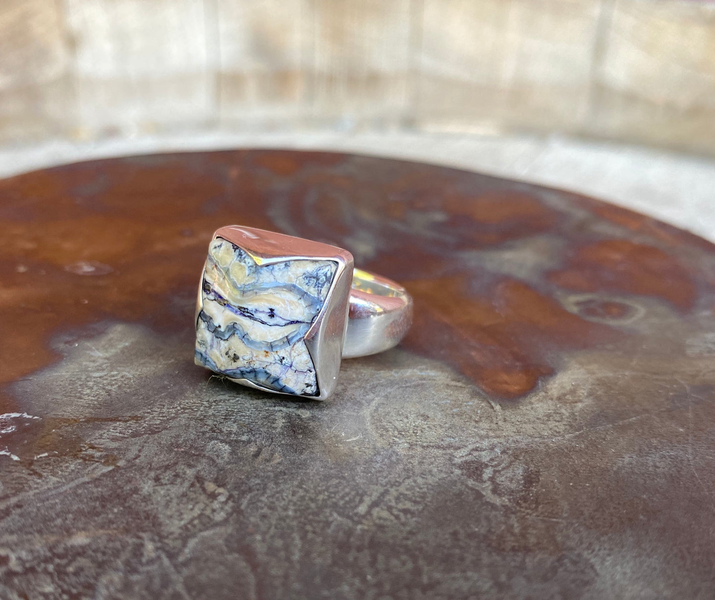 Square Mammoth Tooth Ring