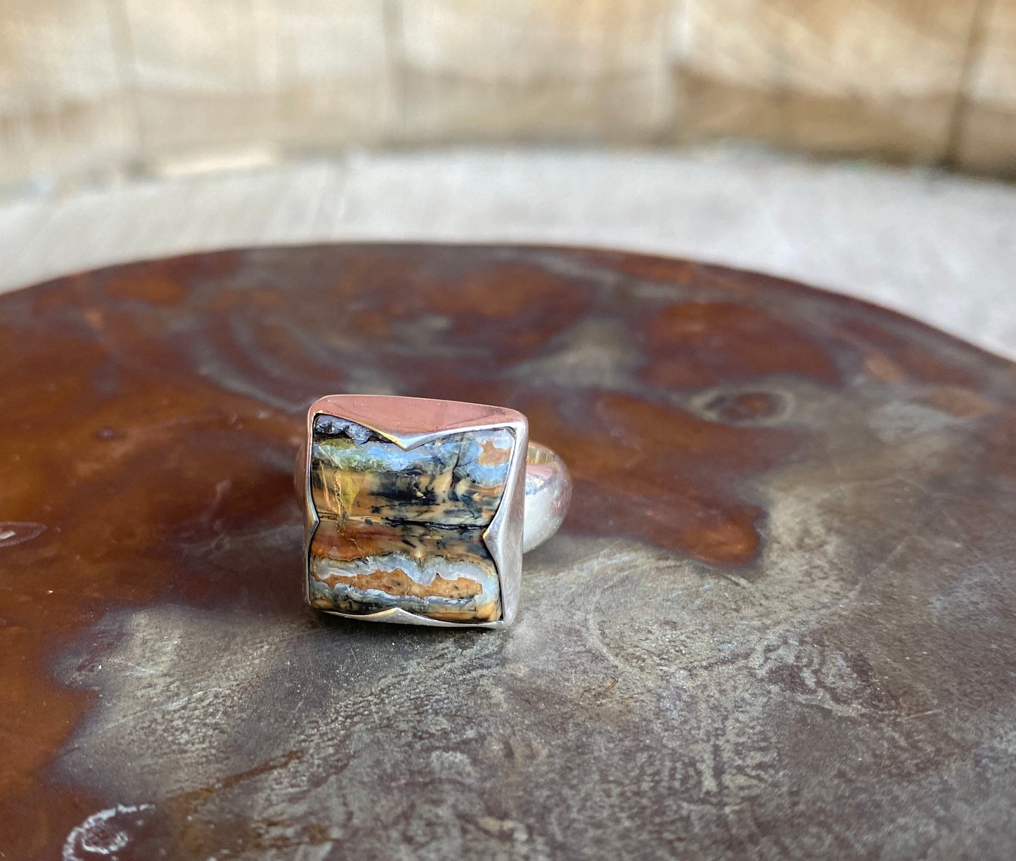 Square Mammoth Tooth Ring