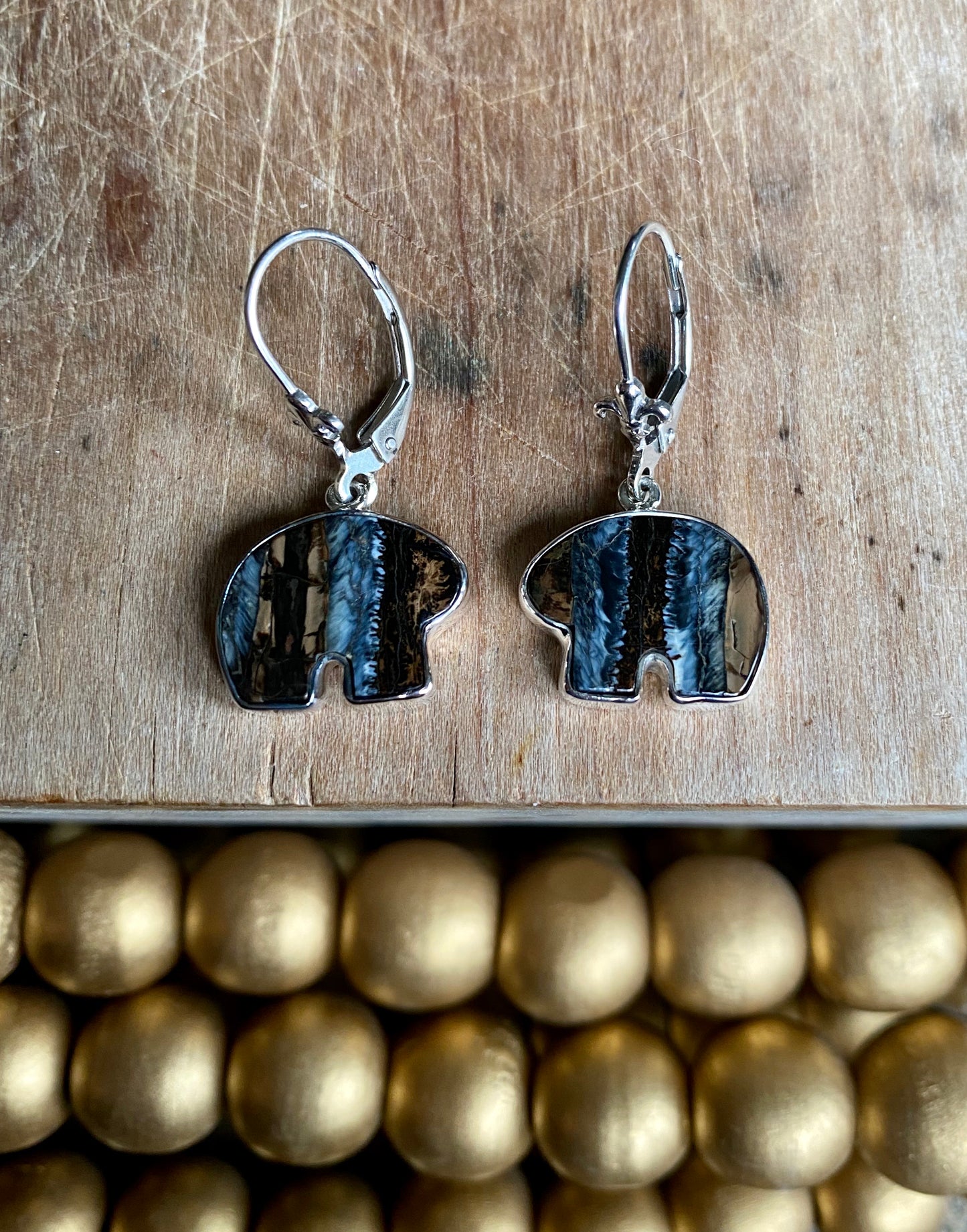 Mammoth Tooth Bear Lever Back Earrings