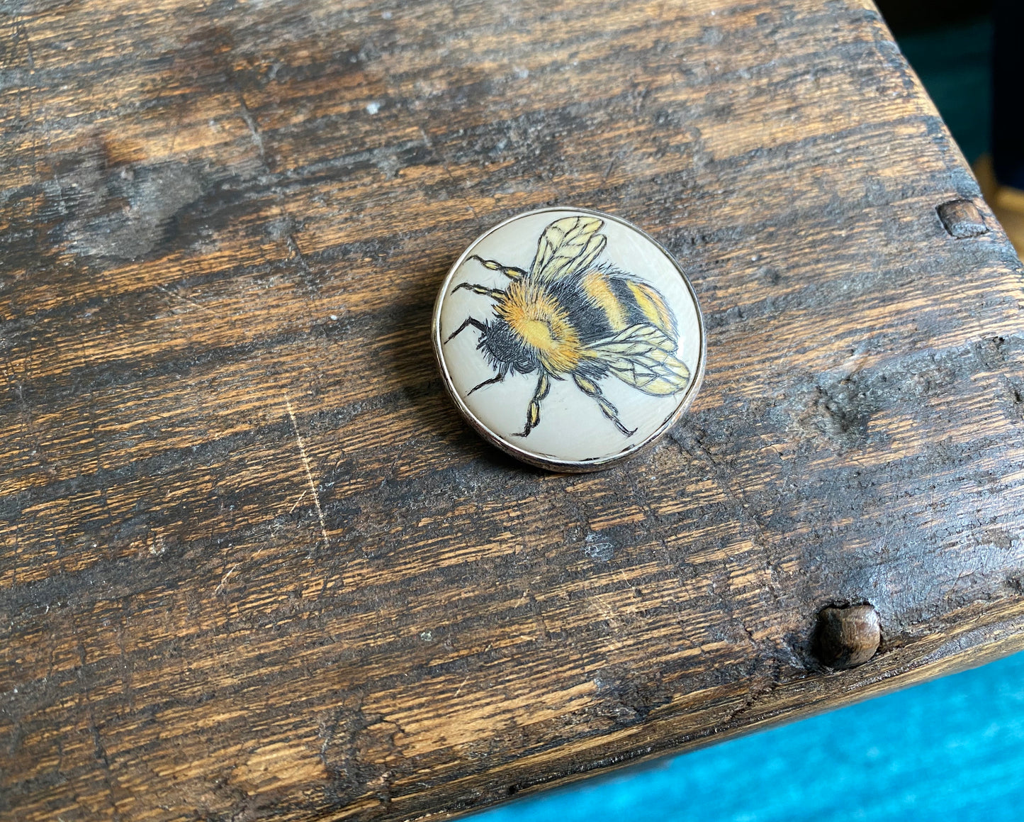 Scrimshaw Bumblebee Pin/ Pendant