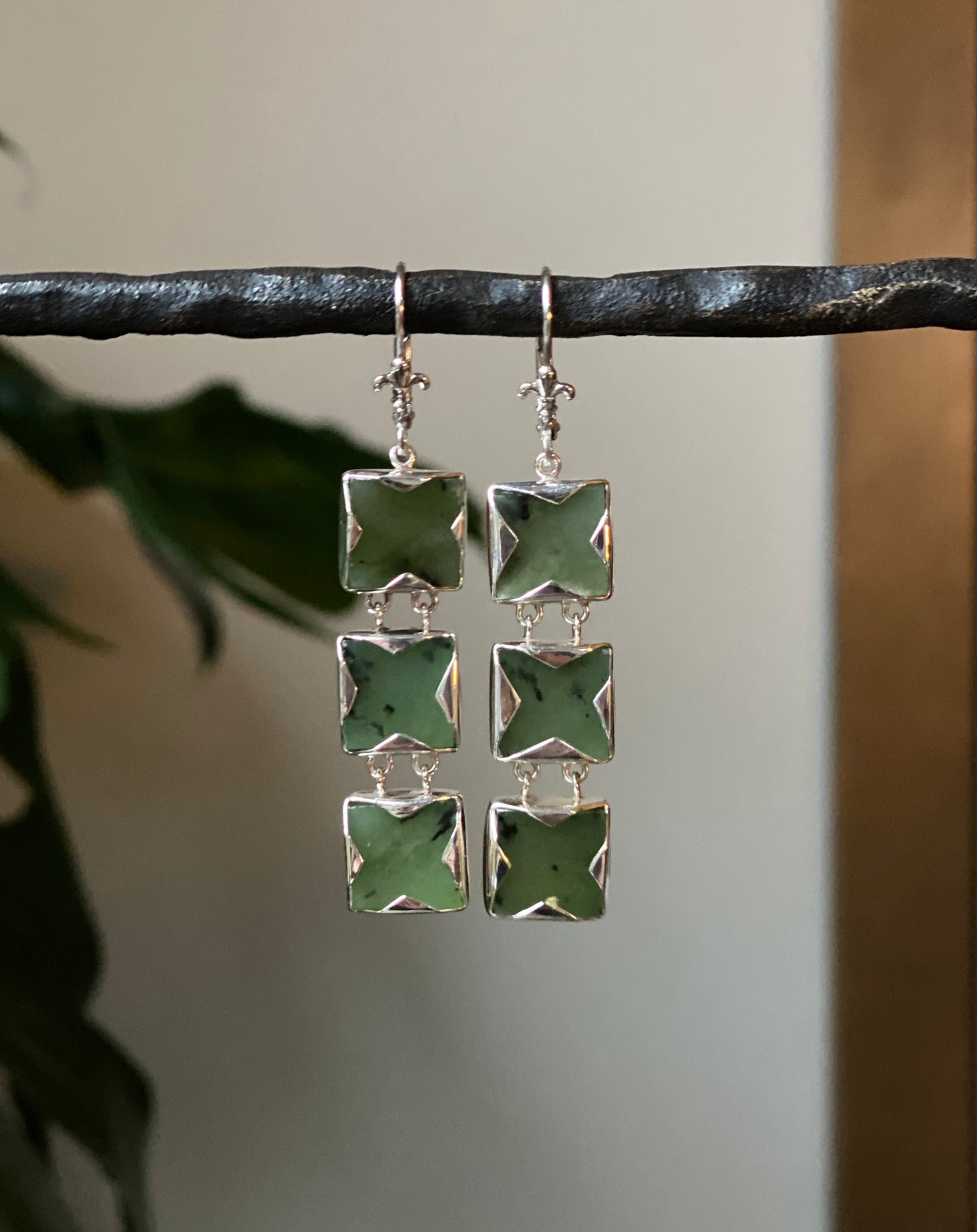 Triple Square Jade Essentials Earrings
