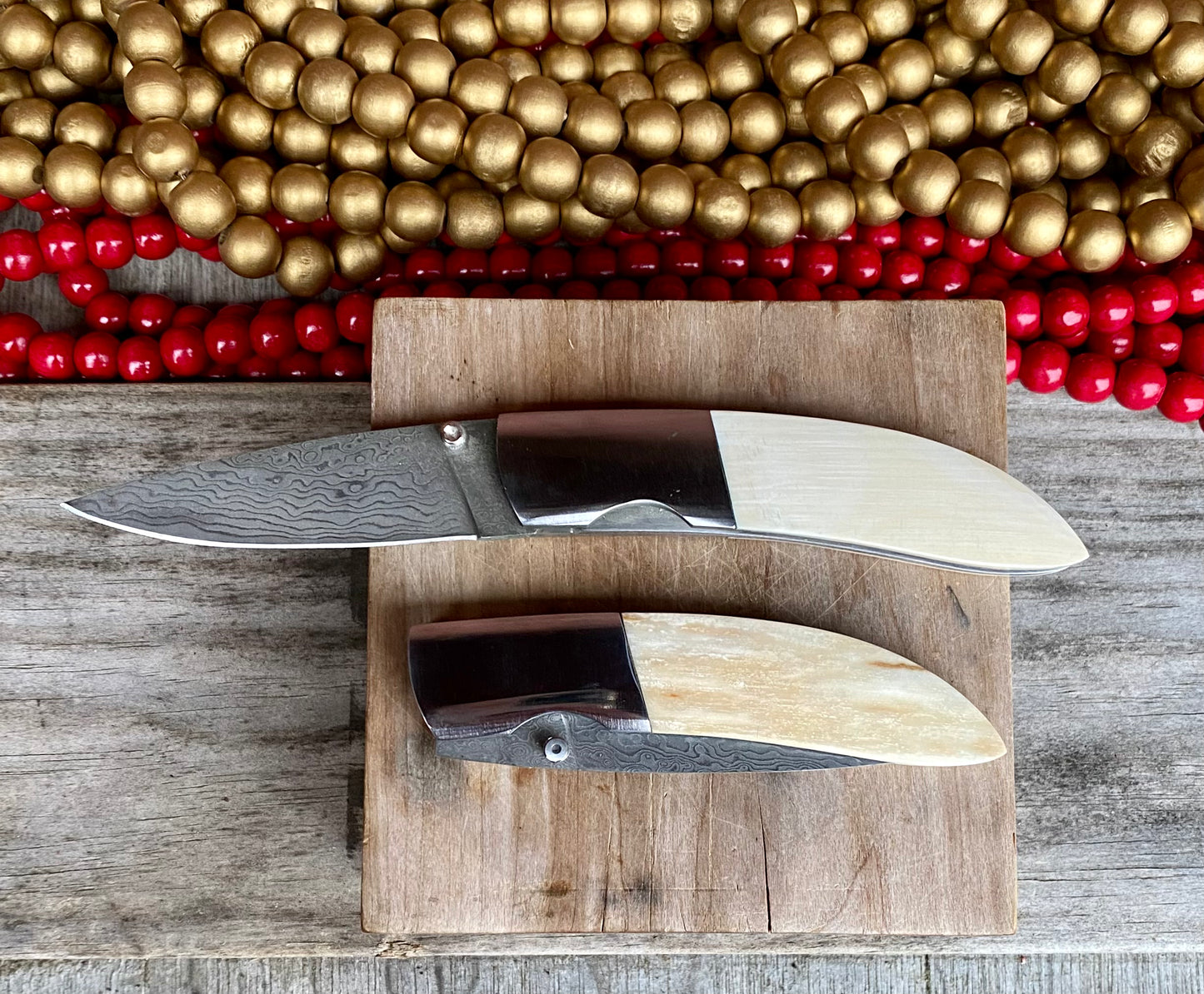 Ursa Whisky Bravo Mammoth Ivory Damascus Pocket Knife