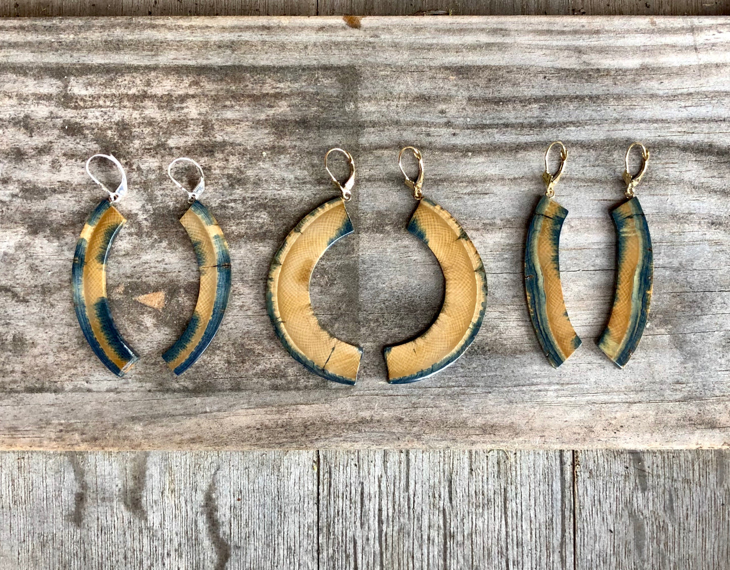 Blue Natural Tusk Earrings