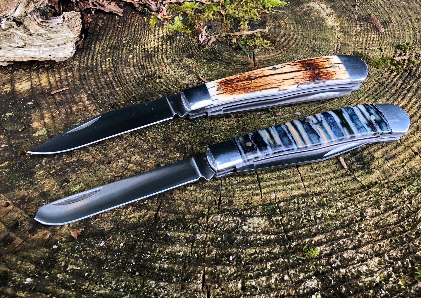 Double Blade Mammoth Tooth Trapper Pocket Knife