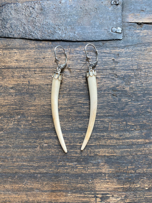 Thin Mammoth Tusk Earrings