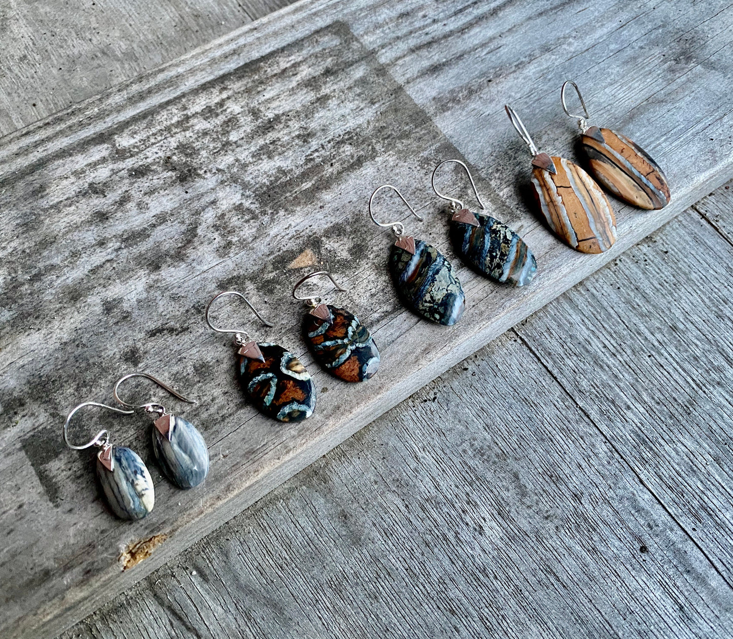 Mammoth Tooth Oval Spike Earrings