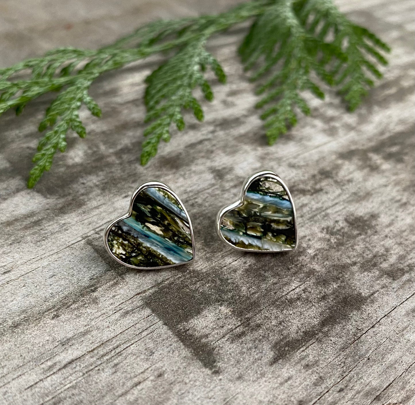 Mammoth Tooth Heart Post Earrings