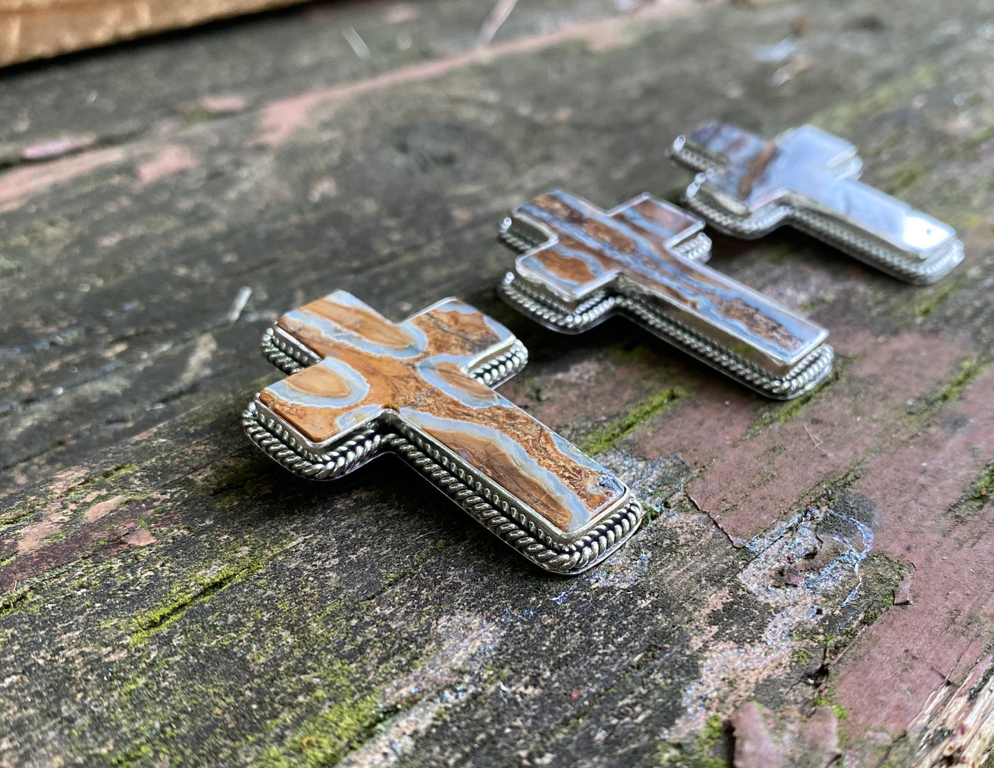 Mammoth Tooth Cross Pin Pendant