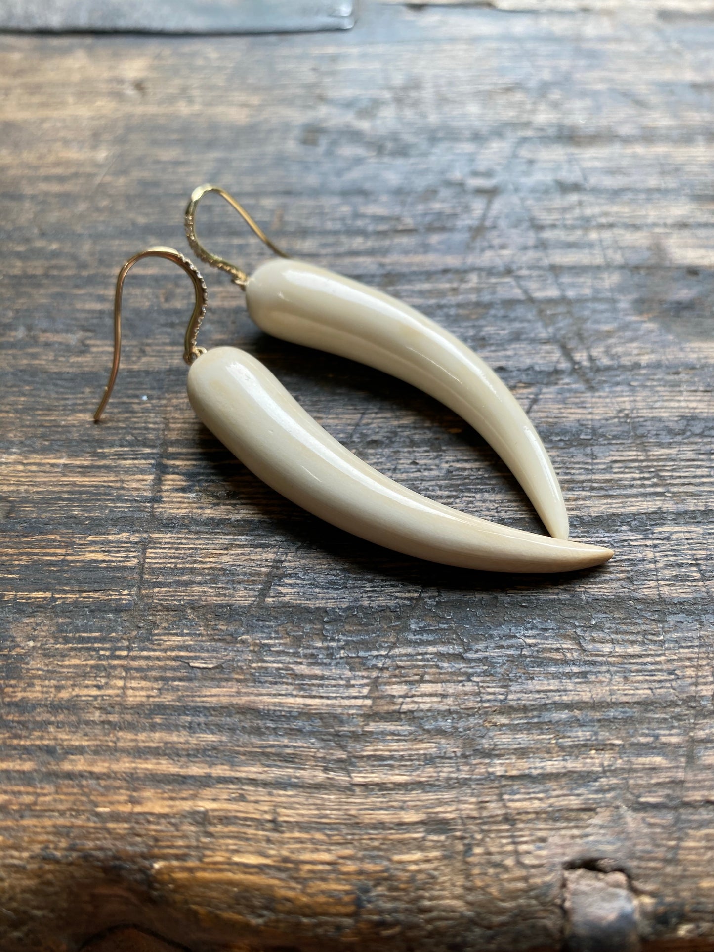 Diamond Pave Tusk Earrings
