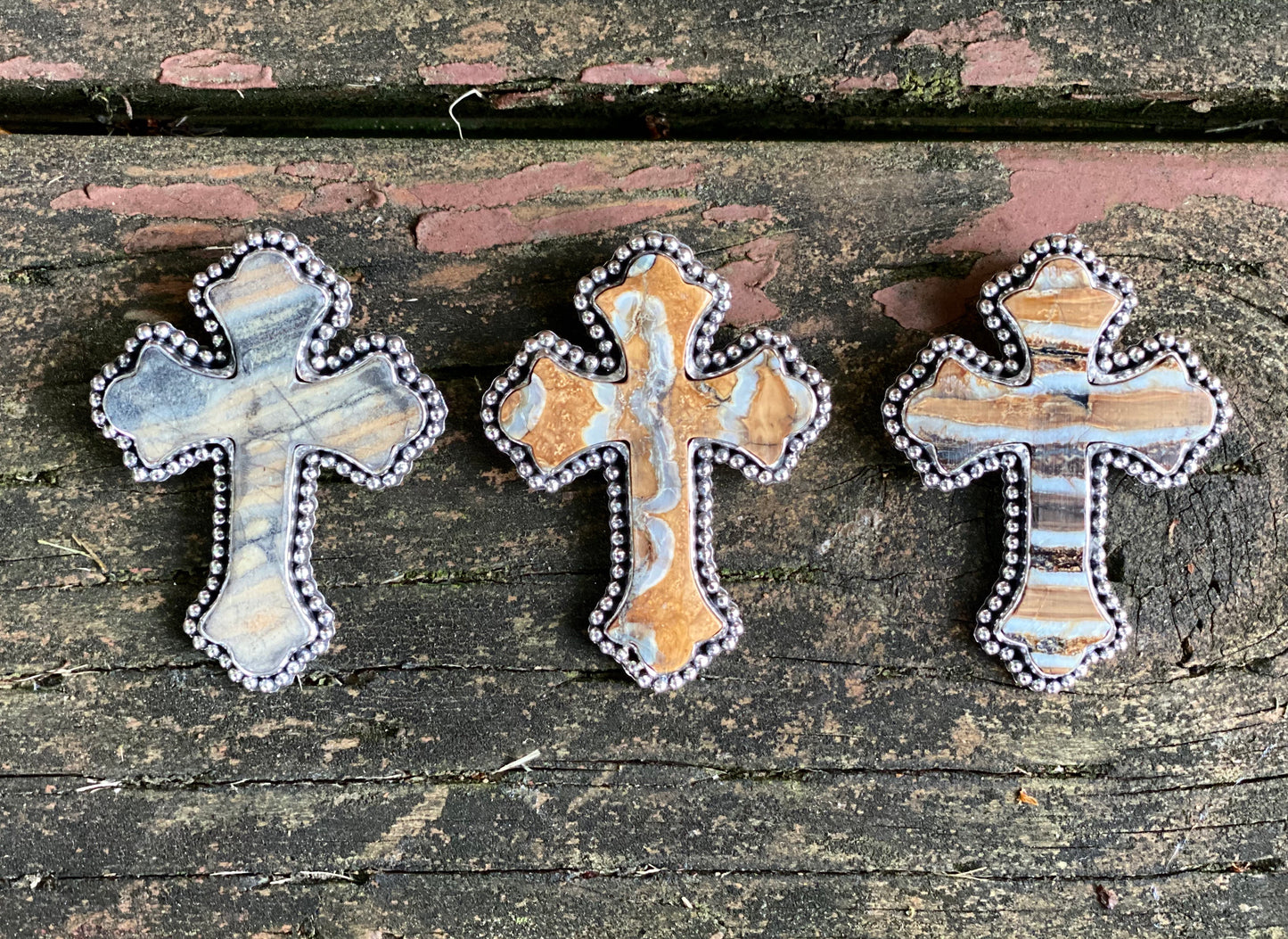 Mammoth Tooth Baroque Cross Pin Pendant