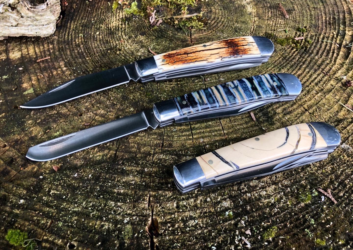Double Blade Mammoth Tooth Trapper Pocket Knife