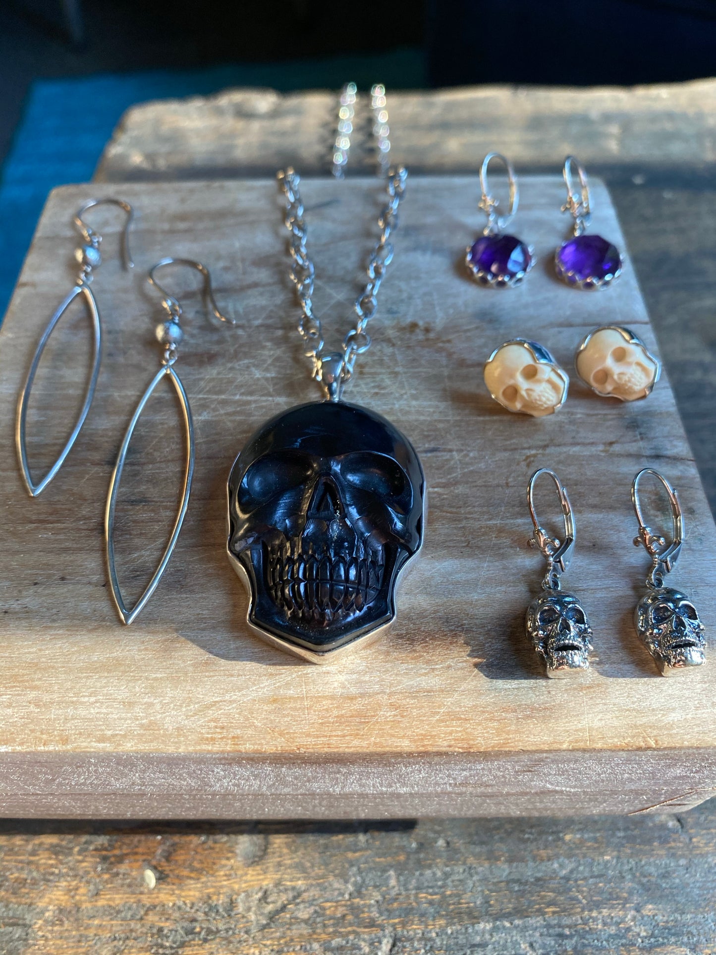 Sterling Silver Skull Earrings