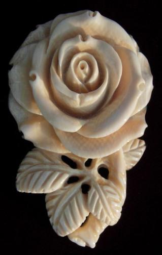 Rose with Leaves Brooch